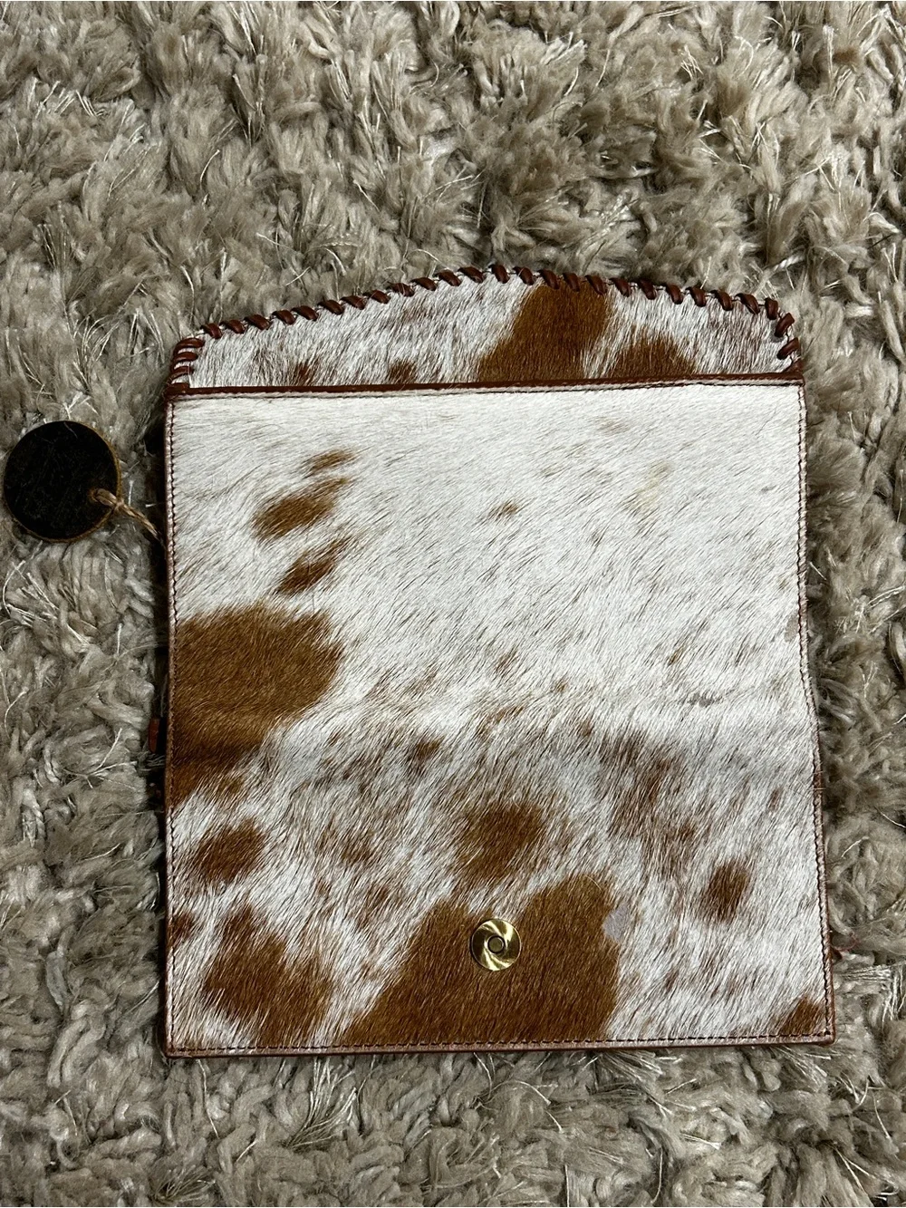 Myra Bag One-of-a-Kind Genuine Hair On Cowhide Envelope Clutch Wallet